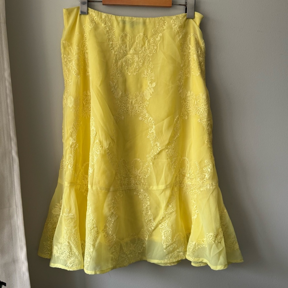 For Love and Lemons Embroidered Midi Skirt